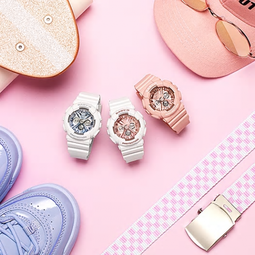 Серия женских часов CASIO BABY-G BA-130 идеально подойдет как для повседневного лука так и для спортивного образа.