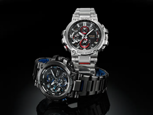 Премиальные аналоговые часы G-SHOCK на браслете со структурой Metal Core Guard: MTG-B1000BD-1AER и MTG-B1000D-1AER.